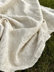 Neutral Hemp Organic Cotton Sile Cloth Fabric | Natural Beige, Undyed, 2 Yards