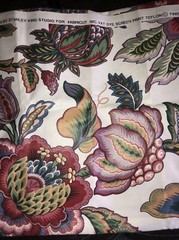 Stanley King Studio Fabric Remnant 56×22” Floral Teflon Vat Dye Screen Print