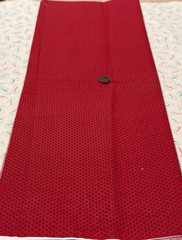 Tiny Black Stars on Dark Red * Henry Glass * 100% Cotton Remnant * 8″ x 22″