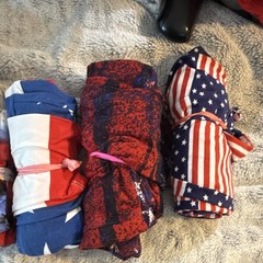 Lularoe one size pack of 6 red white & blue leggings