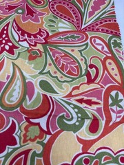 Bright Paisley Upholstery Fabric 19×36 ” Multi-Color Swirl Pattern Crafting Home