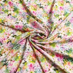 55” Wide Romantic Floral Digital Print Viscose Fabric Gown Material Rayon