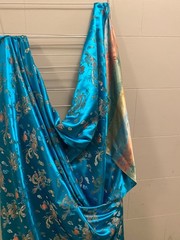 TURQUOISE Chinese Dragon Brocade Jacquard Fabric