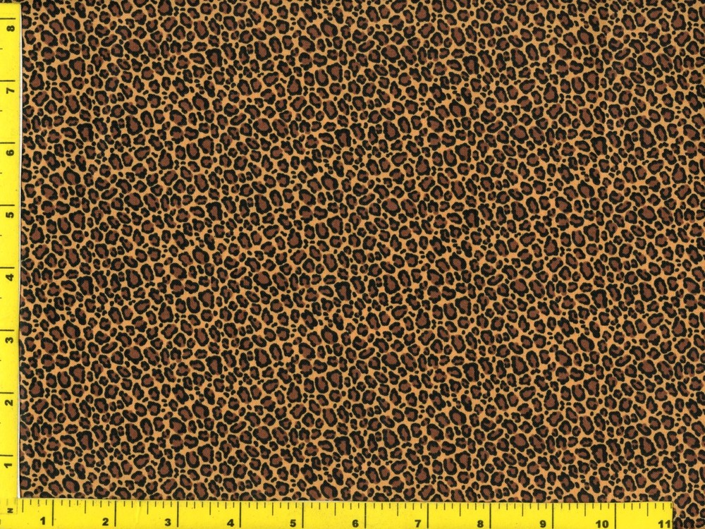 Small Black Brown Tan Leopard Quilting & Sewing Fabric by the Yard #1105