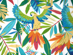 2013 Richloom Cotton Canvas Style Fabric Jungle/Macaw Birds 1yd x 56″