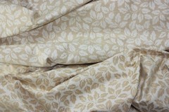 Upholstery Fabric Remnant Beige And White Leaves 54″ x 255″