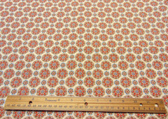 Cotton Quilt Fabric Brown/Blue/Tan Floral Print 1yd x 44″