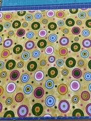 Richlin Fabrics ~100% Cotton Flannel ~ Circles on Yellow ~ per half yard