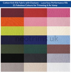 Rib Knit Ribbing Fabric,Apparel or Trim Cuffs,Waistbands,Cotton Spandex Stretch