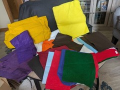 Vintage Lot of 23 Felt Fabric Arts Crafts Several Large Pieces Many Colors