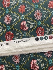 Liberty of London Green Floral Kew Trellis Quilting Cotton Fabric 2 Yards 13”