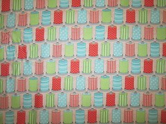THREAD YARN SPOOLS SEWING ITEMS BRIGHT COLORS COTTON FABRIC BTHY