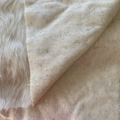 55″x36″ Faux Fur Long Pile Sparkling Tinsel WHITE Fabric Uncut Piece Craft