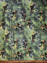 Wool Blend Floral Printed Thick Winter Spun Soft Fabric 45”W Sold BTY Green