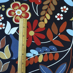 Fabric Ikea Inga Leo 2014 Home Decor Floral Large Print on Black Sweden