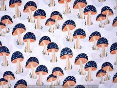 100% Indian Cotton Fabric Hand Block Mushroom Print Craft Sewing Fabric 5 Yard