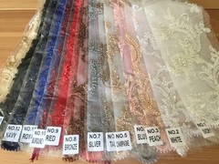 Jayla TAUPE Floral Embroidery with Beads and Sequins on Mesh Lace Fabric by the