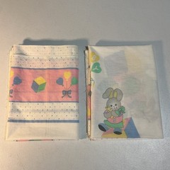 Baby Circus Theme TWO Fabric Panel Bunny Clown Elephant Building Blocks Nursery