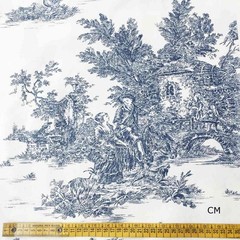 Tablecloths and Fabric by the Metre |Toile de Jouy Model 1 Color Red | MADE IN ITALY