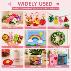 80 PCS Wool Blend Felt Sheets 12×12 Inch 30x30cm 1mm Assorted Colors Craft