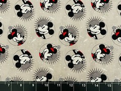 Tina Scrap Disney Mickey & Minnie Mouse Circles 9″x21” Cotton Gray Red