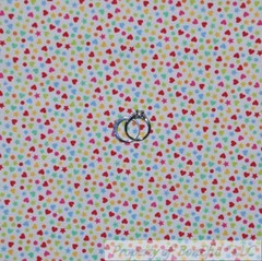 BonEful Fabric FQ Cotton Quilt White Pink Heart Dot Shape Girl Small Little Mask