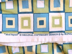 Kingsway Fabrics Mod Squad Cotton Turquoise Green Retro Squares 54″ x 70″