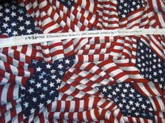 Lot of Patriotic Red White Blue Fabric Pieces Flag Words & Valance