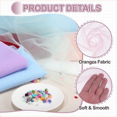 Light Pink Sheer Organza Fabric for Wedding Arch Draping, 8 Yards x 30 Inches