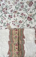 2 Damascus Cotton White Red Green Matching Scamps 70 x99 and 47×87 €20