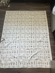 IKEA Sissela Fabric Yardage Botanical Gray White Yardage 68” Cut,60”W Flower NEW