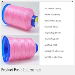 Selric [600Yards / 26 Colors Available] Tex 270 Bonded Nylon Thread for Leath…