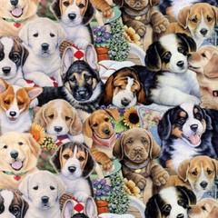 Mainstays 58″ x 1.5 yard Lux Anti-pill Fleece Garden Puppies Fabric Precut,Multi