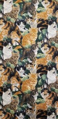 BTHY PRETTY PACKED KITTENS CATS PETS ANIMALS New Cotton Fabric