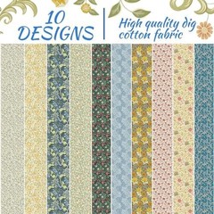 50Pcs William Morris Floral Jelly Fabric Strips Roll for Quilting Crafting Sp…