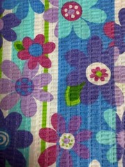 Fabric Lot 3 Yds 33 Ins 44 W “Mod Lilac Daisy Dance” Tutti Fruitti Purple Blue