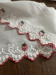 Strawberry Embroidered Lace By The Yard, New