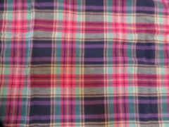 WOVEN MULTICOLOR MADRAS PLAID BLUE RED AQUA PURPLE 3 YARDS