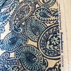 Tommy Bahama Outdoor Paisley Upholstery Fabric 4.5 Yds x 55” Blue Coastal Decor