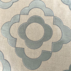 Lee Jofa Tremoille Linen Fabric Remnant in Grayish Blue 2.33 Yards Raised Velvet