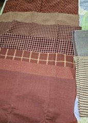 Lot Of Fall Colors Mix Of Fabric Prints & Sizes, Squares, Strips & Yards Read