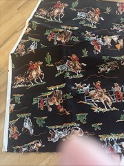 Cowboys And Indians Fabric 2 yd X 44”w Rodeo Western Cowboy Horse Nos/ Clean