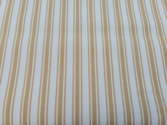 Vintage Golden Brown & White Stripe Polyester Fabric 1-piece 64″ W x 1 yard L