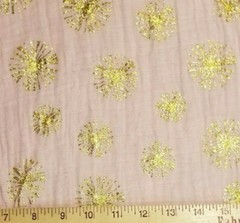Soft Blush Pink Double-Gauze with Metallic Gold Starburst Polka Dots – OFFCUT PC