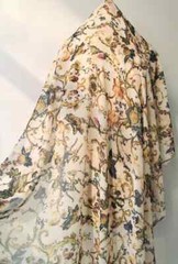 58” Wide By Yard Digital Print Chiffon Fabric Vintage Crinkled Chiffon Crepe