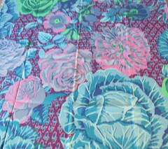 KAFFE FASSETT CABBAGE & ROSE WOOD BLUE GP38 1/2 yard purple background original