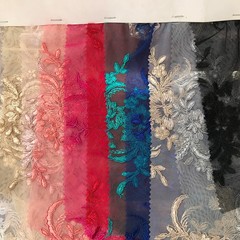 Callie WHITE Polyester Floral Corsage Embroidery on Mesh Lace Fabric by the Yar