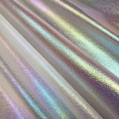 Iridescent White Pearl Stretch Tissue Foil Fabric 60″ By The Yard On White Net