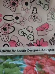 HTF Loralie Harris For Loralie Designs “Lady Bags”Cotton 18″x 44” Wide