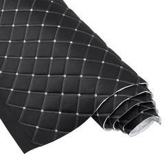 Quilted Foam Faux Leather Fabric 2.1 Yards, 61″ Diamonds Pattern for Upholstery